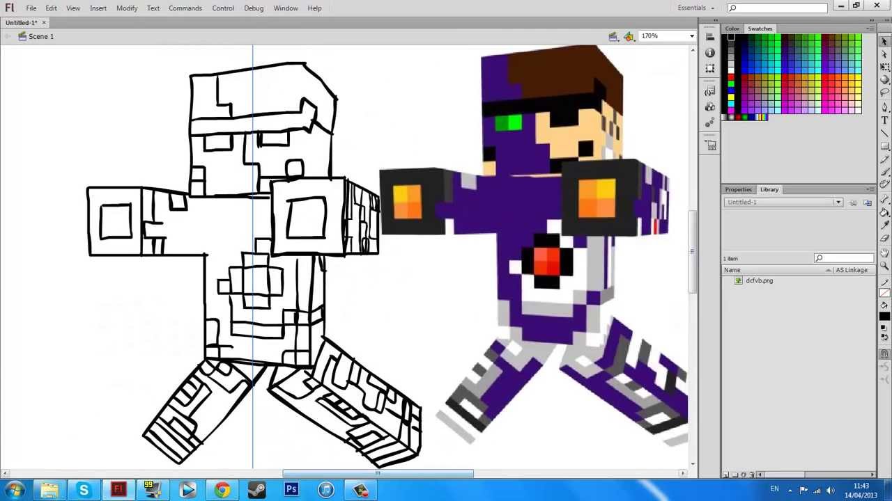 Minecraft Character Speed Art | dandamanwwe666 - YouTube