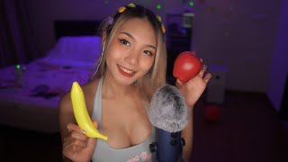 Asmr Thai | Whispering Thai Fruit Names & Mic Stroking | ผลไม้ไทย 🍉🍓🍇🥭🍌