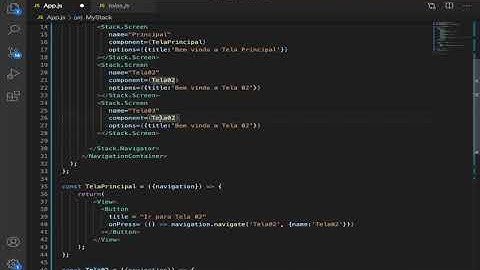 Uso de botões e navegação entre telas com React Native - Parte 03
