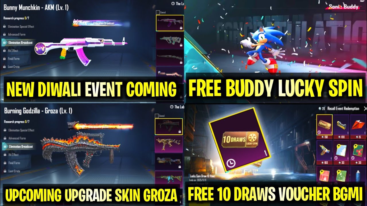 10 DRAWS VOUCHER REDEEM 😍 BGMI LUCKY SPIN TO FREE BUDDY SPIN | NEXT UC ...