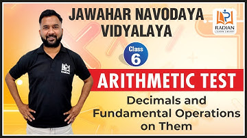 Decimal and Fundamental Operations on Them JNV | Jawahar Navodaya Vidyalaya Entrance Exam Class 6