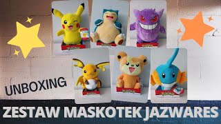 Unboxing maskotek Pokemon od Jazwares (Pikachu, Raichu, Snorlax, Teddiursa, Gengar i Mudkip)