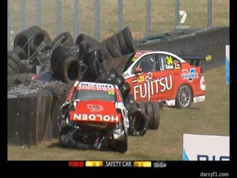 Michael Caruso and Will Davidson HARD CRASH - V8supercars - Sandown 2010