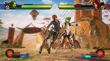 Gamora & Rocket Raccoon vs Black Widow & Black Panther (Very Hard) - Marvel vs Capcom Infinite