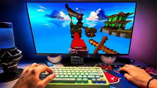 [1 HOUR] Calming 360Hz stretched POV Bedwars + Keyboard & Mouse ASMR | 4K 60FPS