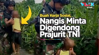 Ketika Bocah Papua Tak Mau Lepas dari Gendongan Prajurit TNI