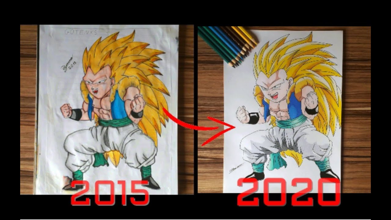 My 5 YEARS of evolution on drawing(drawing Gotenks) - YouTube