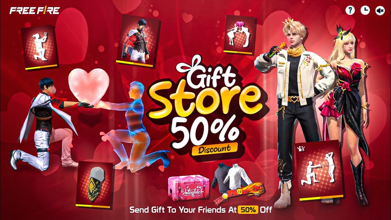 Valentine😍Gift Store 50% Discount Event🔥 Free Fire | Free Fire New Event | Discount Event FF