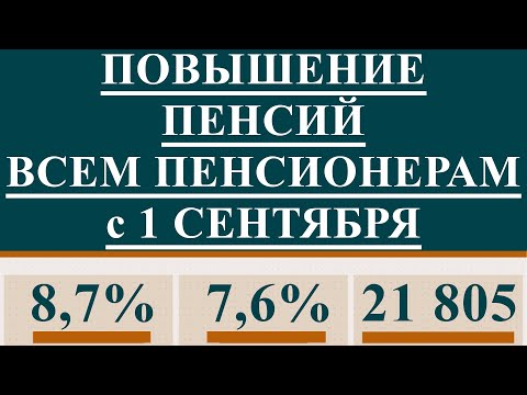 ПОВЫШЕНИЕ ПЕНСИЙ ВСЕМ ПЕНСИОНЕРАМ с 1 СЕНТЯБРЯ