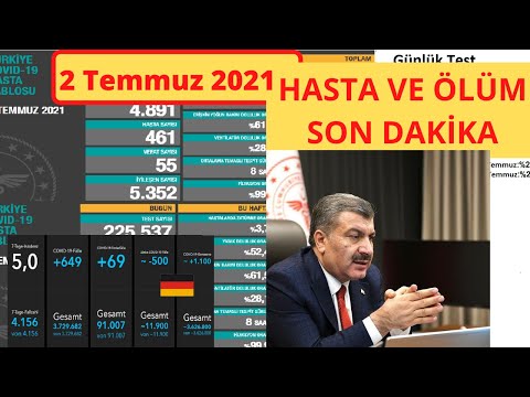 Son dakika: 2 Temmuz Bugünkü vaka sayısı | Korona virüs vaka sayıları tablosu | Günlük vaka sayısı