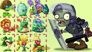 Team Same Plants Max Level in version China Vs 10 Riot Police Zombie Level 5 - PvZ 2 Challenge