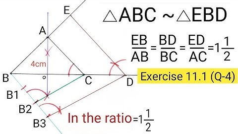 How to construct similar triangle | exercise 11.1 10th class question number 4 | construction 10th