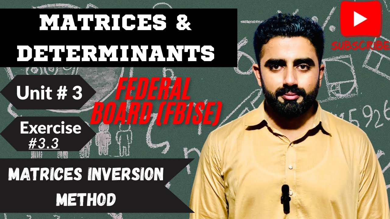 Matrix Inverse Skill How to Solve Exercise 3.3 using Matrices Inversion Method | Class 10 ...