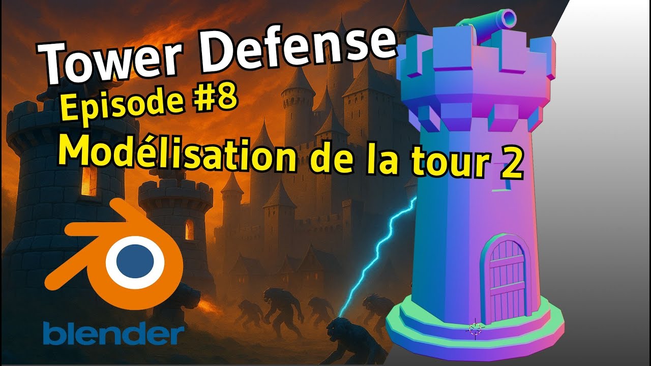 Tower Defense Unreal Engine #8 – Modéliser une tour stylée sur Blender part. 2 (Tuto FR)