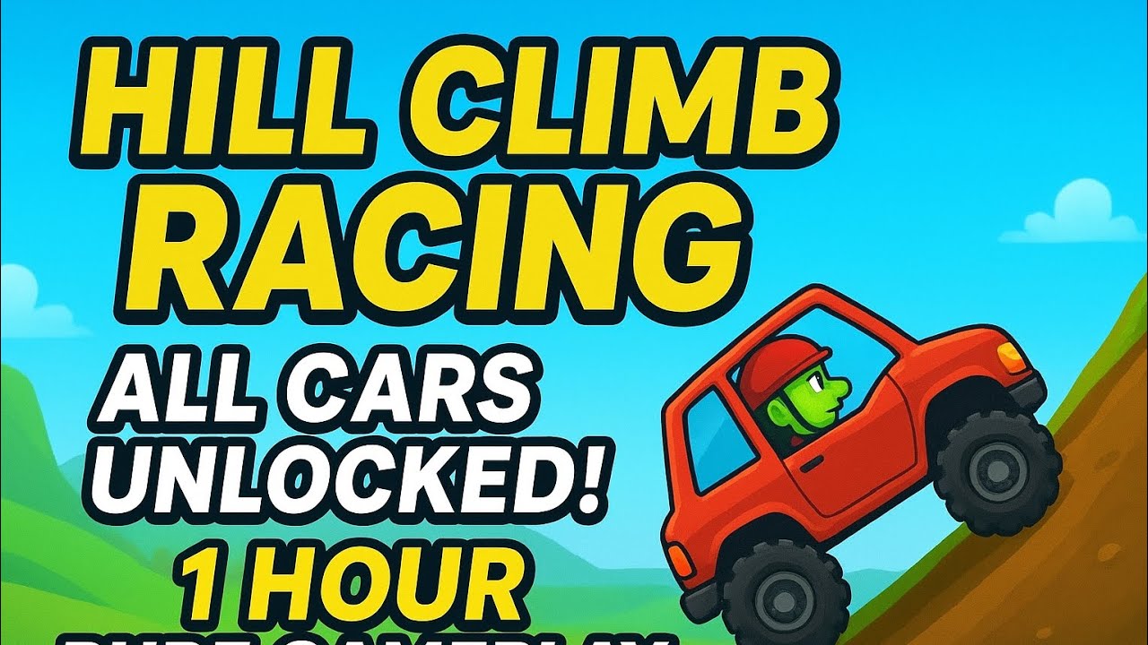 Hill Climb Racing – All Cars Unlocked & Maxed Out! 1 Hour Gameplay | 1B Downloads Mobile Game 😱🔥