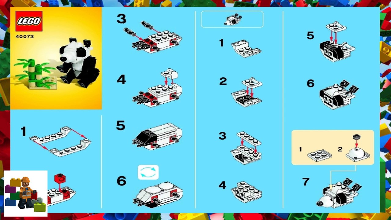 「たこのり」 他の方はキャンセルさせていただきます 熊猫ページ LEGO instructions - Creator - 40073 - Panda - YouTube