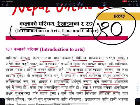 स्वास्थ्य शारीरिक तथा सिर्जनात्मक कला कक्ष्या ६ Unit 10 Introduction to Arts, Line and Colour