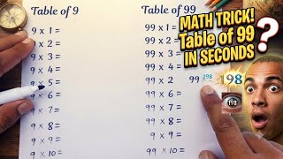 Secret Multiplication Trick for Table of 9 and 99 | Vedic Math Shortcuts