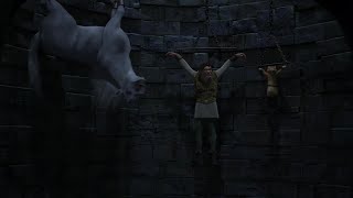 Helping Shrek to escape the dungeon (Shrek 2004)