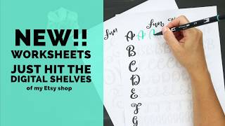New brush lettering worksheets!