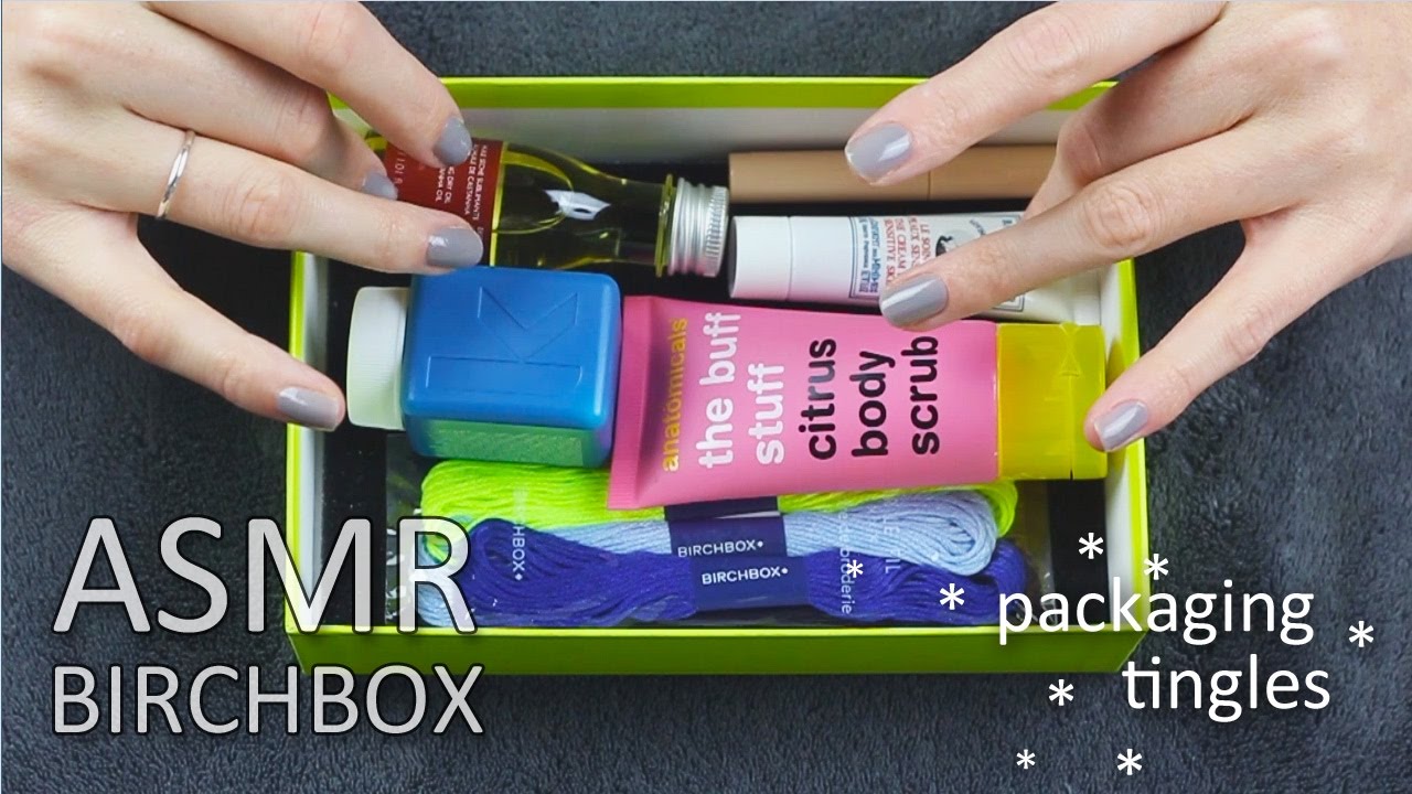 ASMR Unboxing Birchbox #13 (🎧 soft spoken, packaging sounds, tapping, crinkling, swatching)