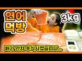 [히밥] 연어3kg 를 솜사탕 먹듯 먹는 여자 연어는 시작에 불과했다? (후식주의) Salmon Korean mukbang eating show