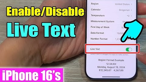 iPhone 16/16 Pro Max: How to Enable/Disable Live Text