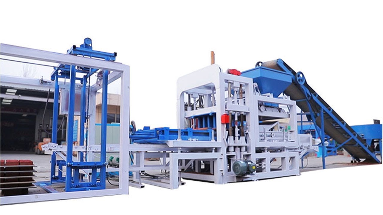 QTF4-18 automatic concrete block making machine - YouTube