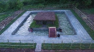 Set Up Brick and fences around Swimming Pool