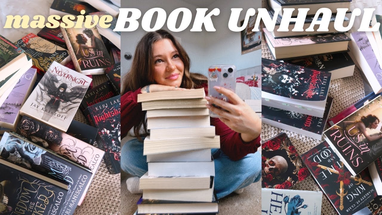 MASSIVE BOOK UNHAUL 2024 | 🩷 making room for 2025 books - purging my shelves