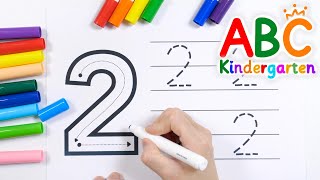 For kids | Write Numbers With Red Crayons, Learn Write And Read The Number 2 | video for preschooler screenshot 5