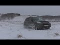Тойота Рав 4 на легком бездорожье. Toyota Rav4 по снегу в горку.