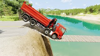 Mobil vs Suspension Bridge #11 - BeamNG Drive