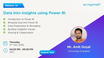 Data Into Insights Using Power Bi | Free Webinar | SpringPeople