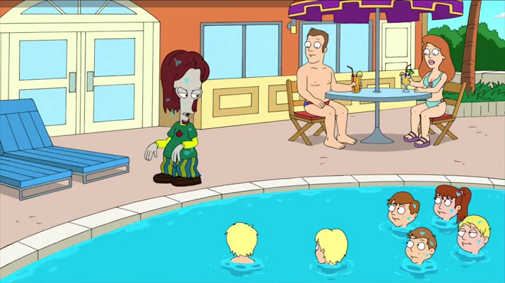 American Dad: Roger gets pushed in a pool