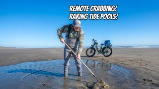 exploring remote tide pools for Dungeness crabs Long Beach WA