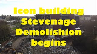Icon Building, Stevenage, demolishing begins!