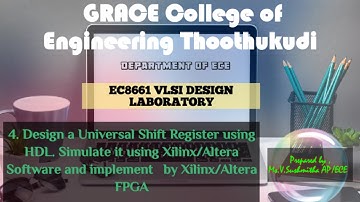 GRACE COE ECE EC8661 VLSI DESIGNLAB EX 4 DESIGN AUNIVERSAL SHIFT REGISTER USING HDL  SIMULATE IT USI