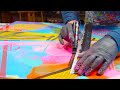 Dmo peinture pop art  abstraite avec bande de masquage et peinture acrylique  sparate