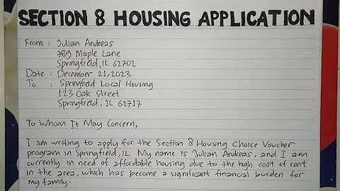 How To Write A Section 8 Housing Application Letter Step by Step Guide | Writing Practices