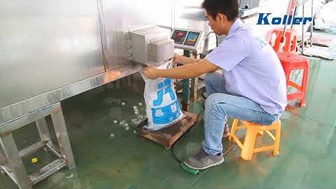 Video about  Ice Falling and Packing Process of KOLLER Cube Ice Machine