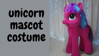 Unicorn Mascot Costume. Pony Mascot Costume For 4 Legs. ASMR.