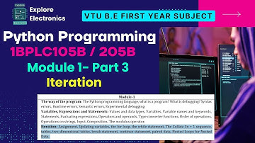 Module 1: Hoofdstuk 3 Iteratievariabelen, expressies en statements | VTU 1e semester Python-progr...