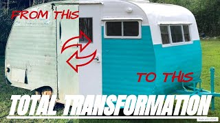 Full Vintage Mini Camper Restoration! From Start to Finish! Timelapse