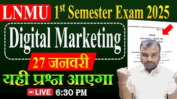 LNMU Digital Marketing 1st  Semester Most Important Objective || #lnmu  Digital Marketing Objective
