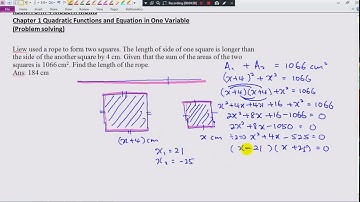 KSSM Form 4 Modern Maths Chapter 1 Quadratic Functions & Equations in One Variable (Problem solving)