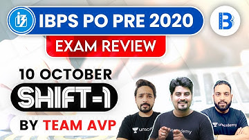 9:55 AM - IBPS PO Prelims (10 Oct 2020, 1st Shift) | Exam Analysis & Asked Questions by Team AVP