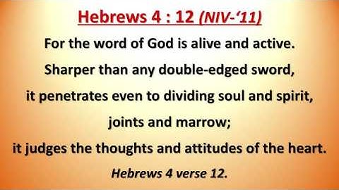 Hebrews 4 : 12 - For the word of God is alive and active (Scripture Memory Song)
