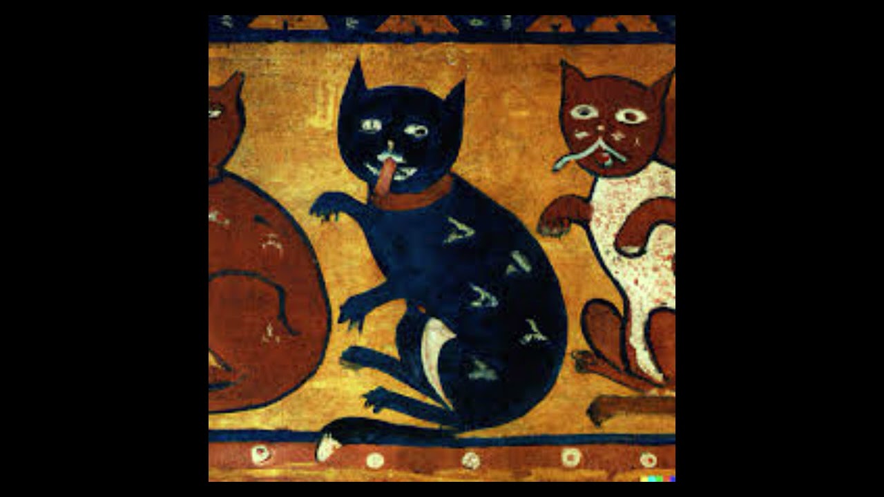 cats but they're medieval paintings