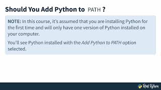 Installing and Setting Up Python - Windows - Python Basics